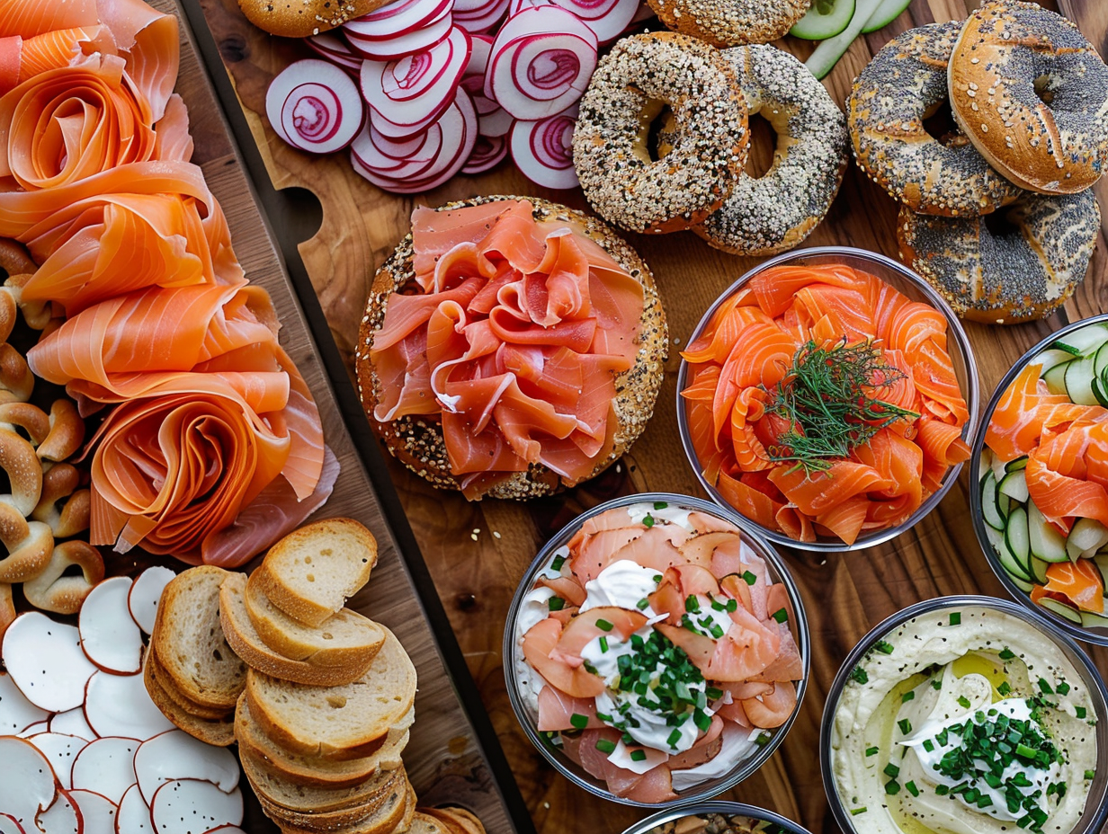 Nova lox with capers and red onion